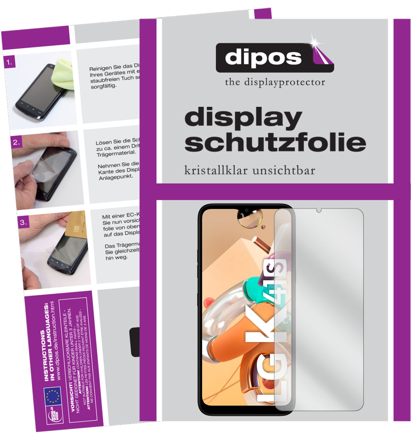 2x Schutzfolie klar für LG K41S Display-Schutzfolie