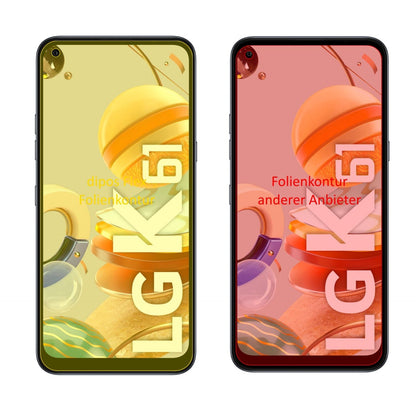 3x Screen Protector for LG K61 Protective Film covers 100% dipos Flex