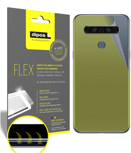 Klare Displayschutzfolie von dipos passend für LG K61 Rückseite, 100% Displayabdeckung und blasenfreie Montage