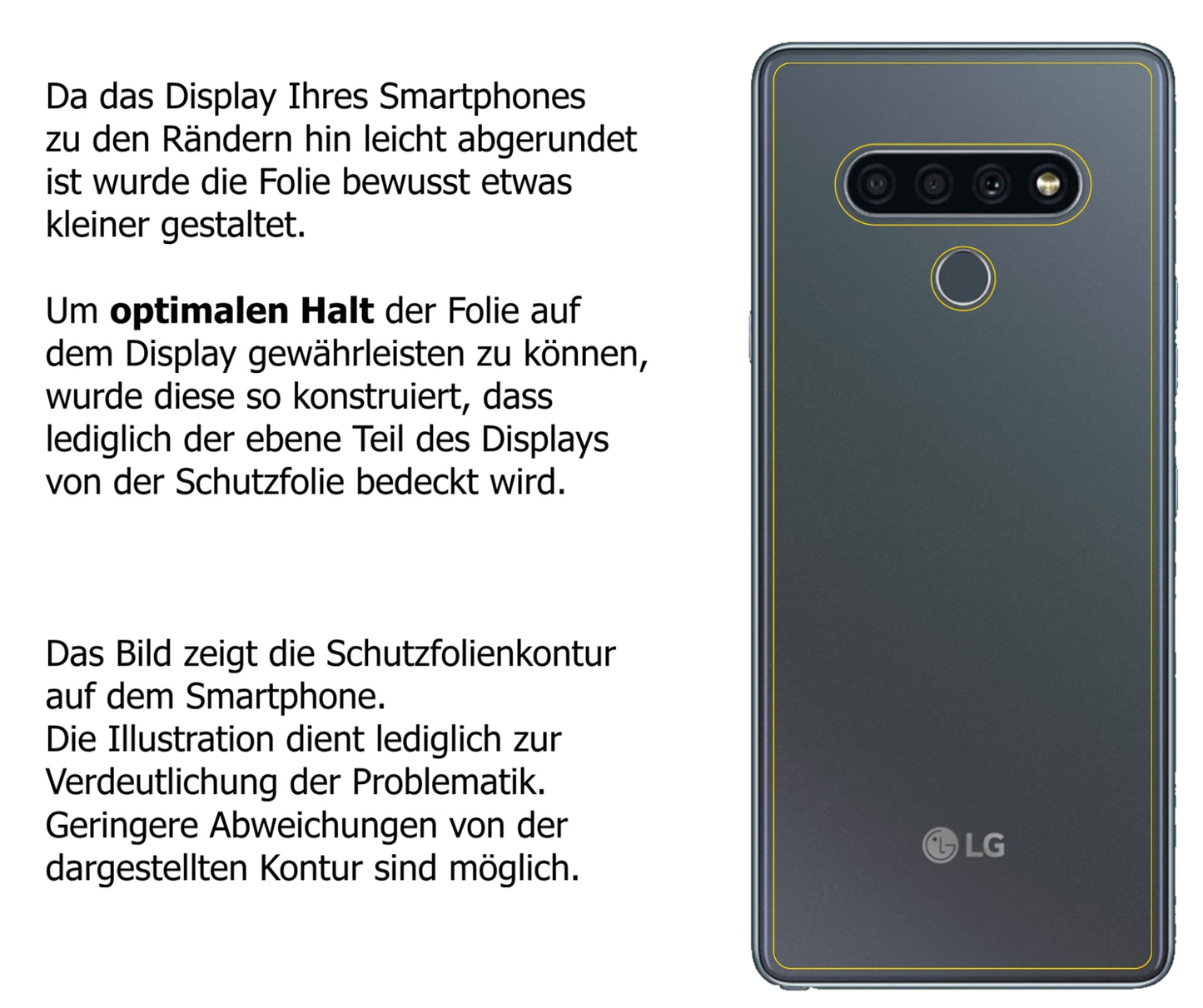 dipos Displayschutz für LG K71 Rückseite, mattierte Oberfläche, robuste Festigkeit und perfekte Passform