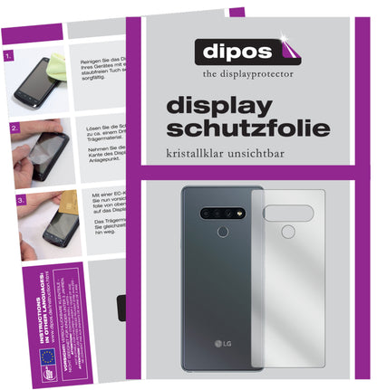 Klare Displayschutzfolie von dipos passend für LG K71 Rückseite, präziser Zuschnitt und blasenfrei montiert