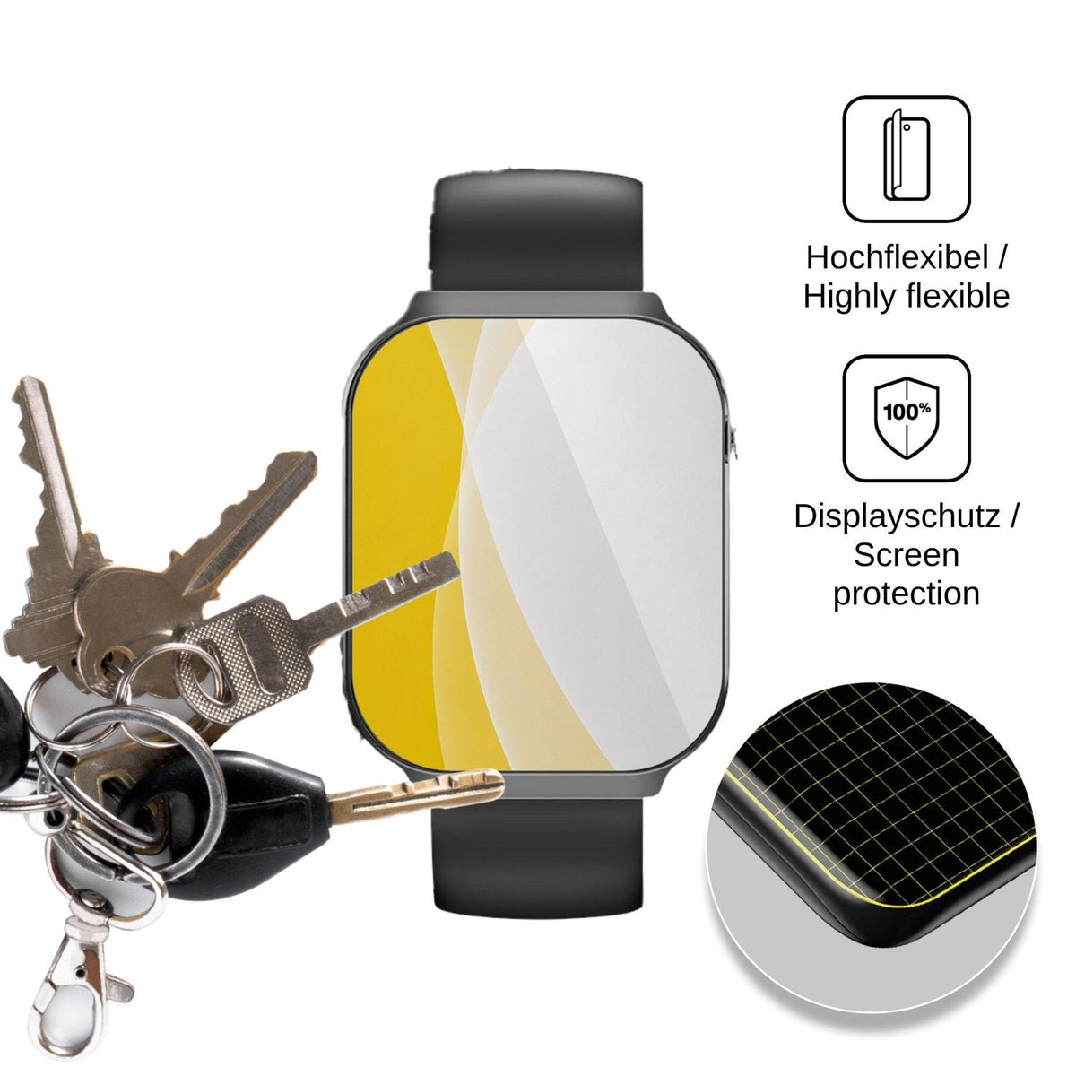 2x Screen Protector for Lgnitek A2-GD Protective Film covers 100% dipos Flex