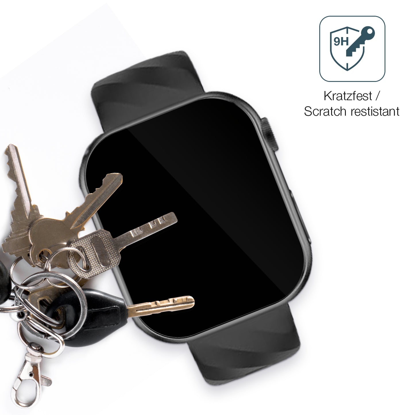 dipos Displayschutz für Lgnitek G30-H 1.43 Zoll, transparente Oberfläche, perfekte Passform auch für die Rundungen