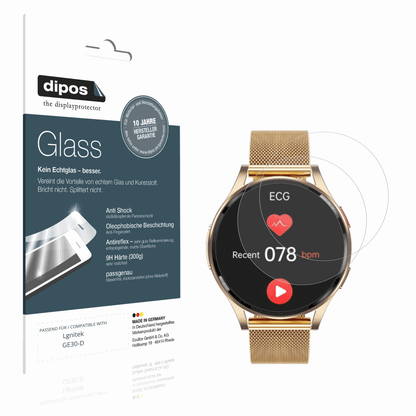 Matte Displayschutzfolie von dipos passend für Lgnitek GE30-D, 9H kratzfest und blasenfrei montiert