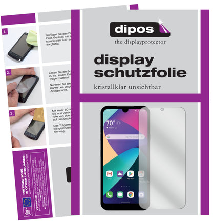 Klare Displayschutzfolie von dipos passend für LG Phoenix 5, präziser Zuschnitt und blasenfrei montiert