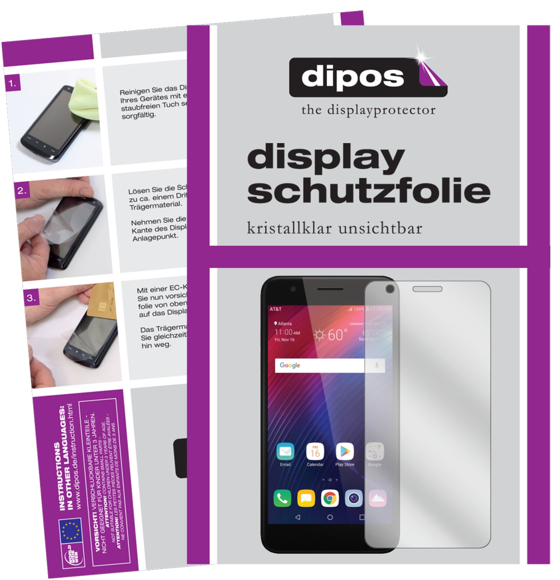 Kristallklare, dünne Schutzfolie: Kratzfest & passgenau für LG-Phoenix Plus