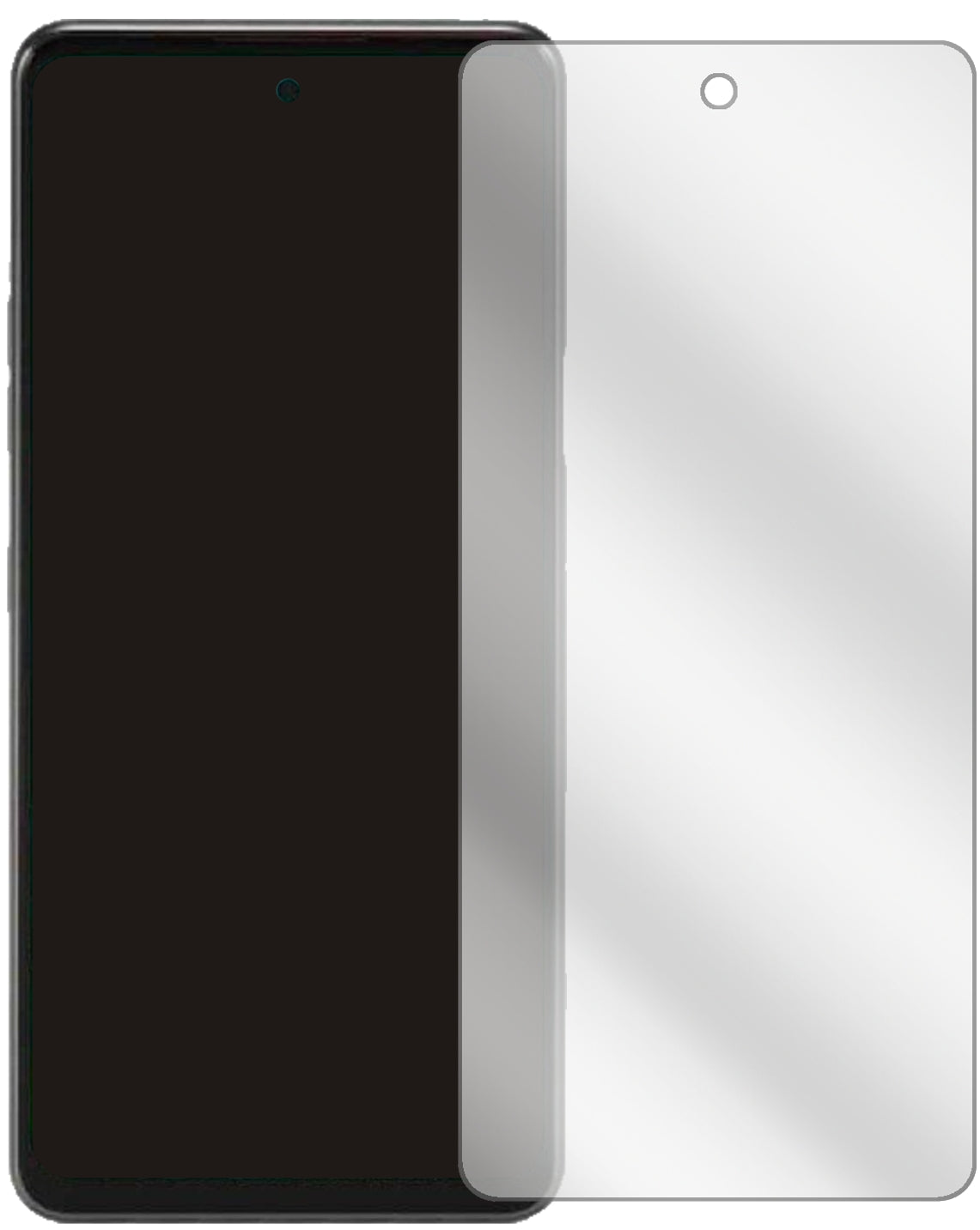 LGQ92 5G mit aufgebrachter dipos Displayschutzfolie, glasklare Darstellung ohne Einschränkungen