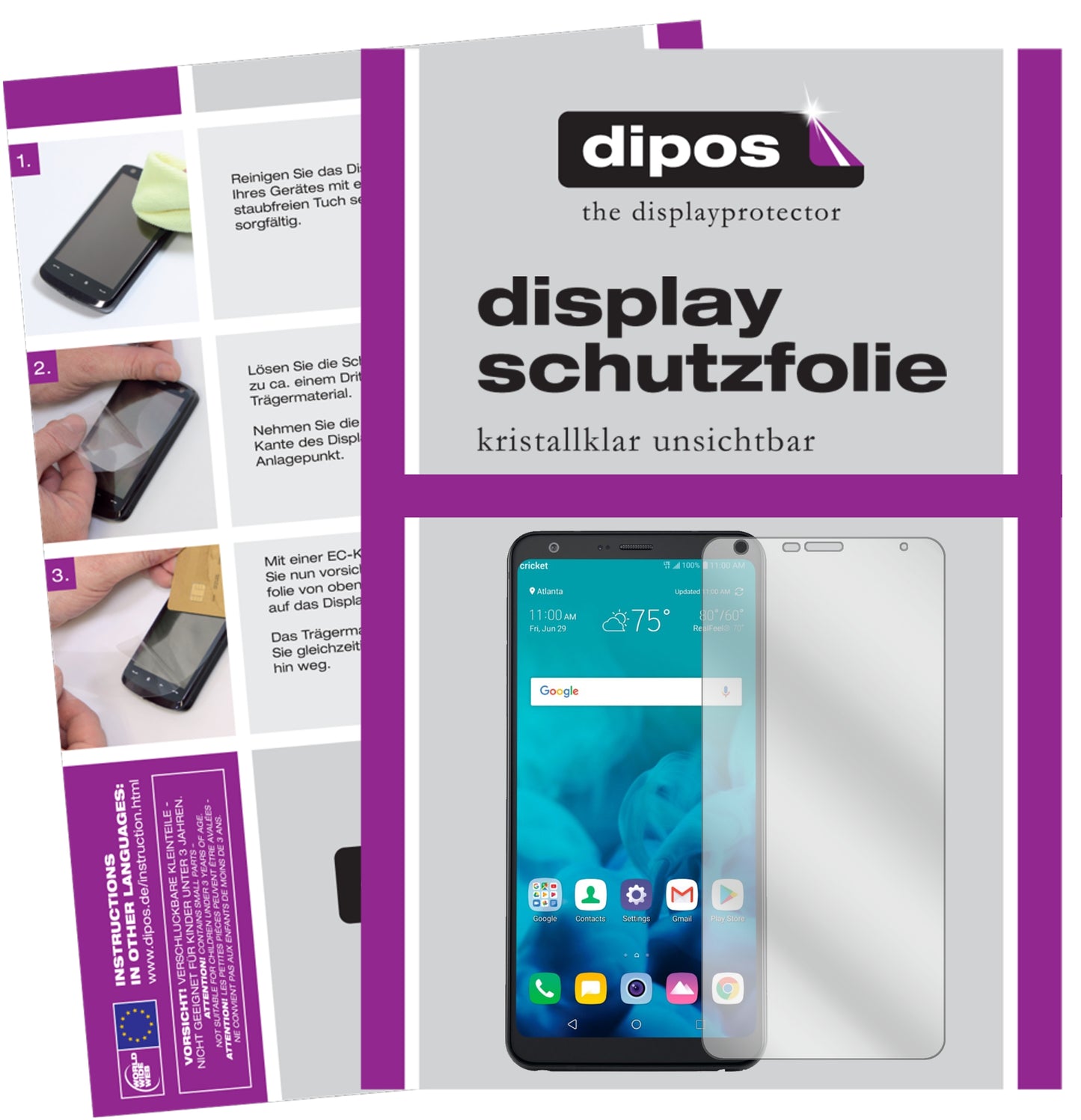 Kristallklare, dünne Schutzfolie: Kratzfest & passgenau für LG-Stylo 4