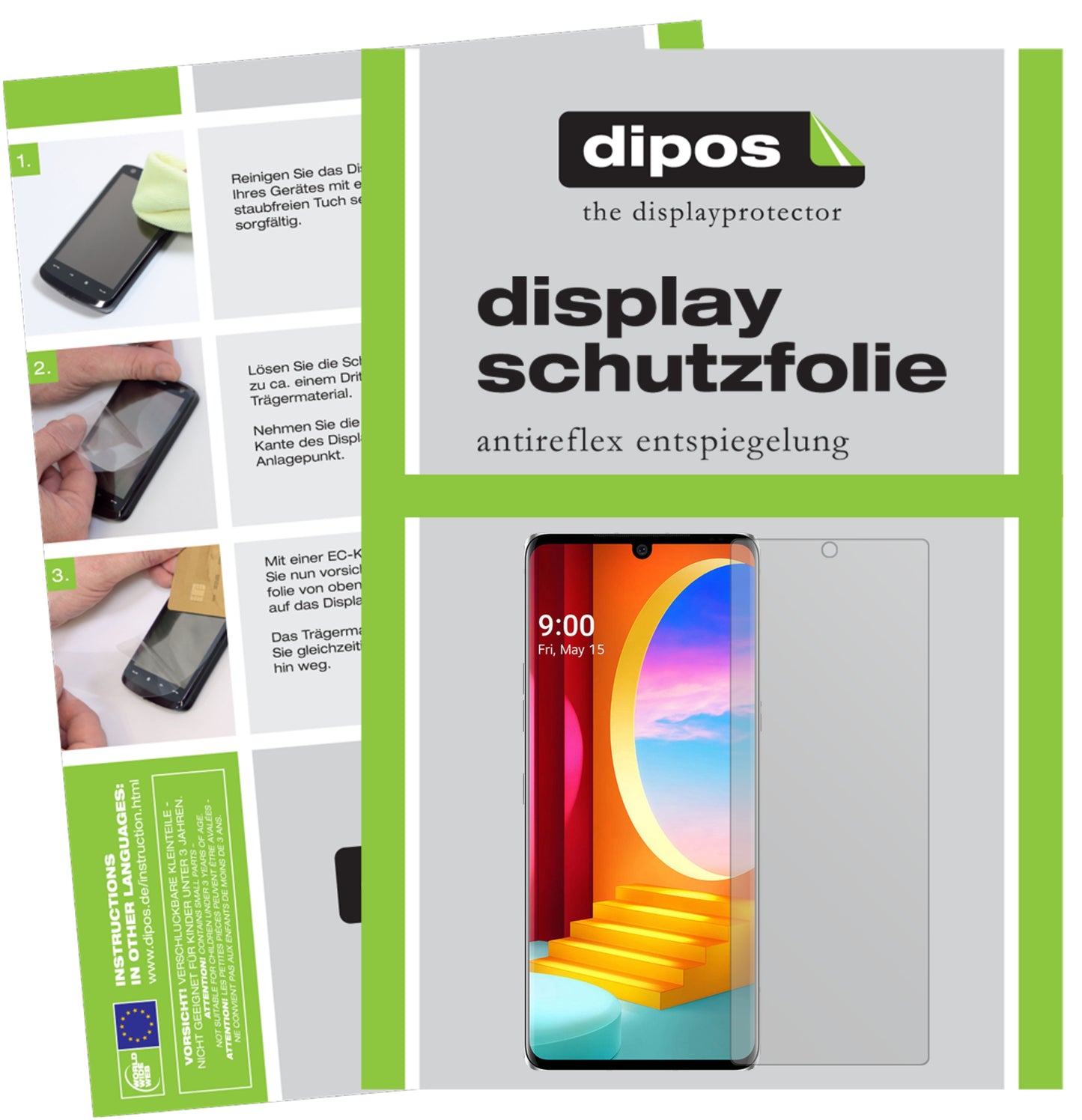 Mattes Panzerglas: Entspiegelte, dünne Folie, Fingerabdruckresistenz und Bildschirmschutz für LG-Velvet 4G