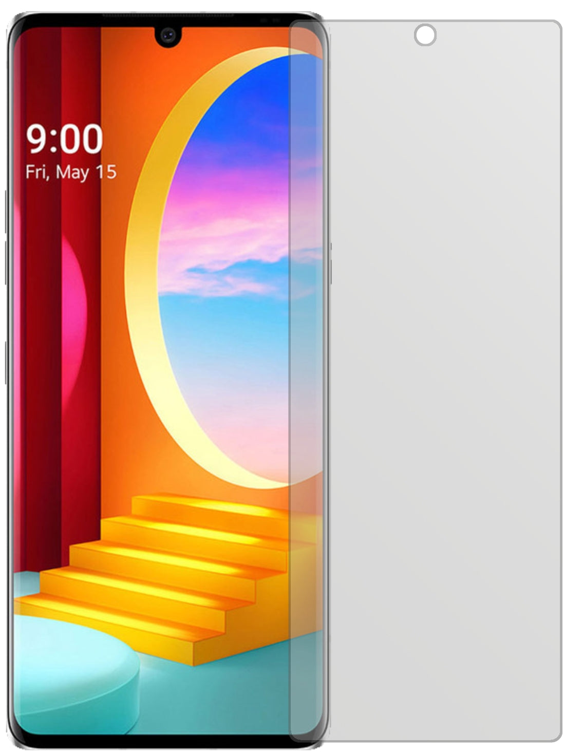 LGVelvet 4G mit aufgebrachter dipos Displayschutzfolie, die lästige Fingerabdrücke minimiert