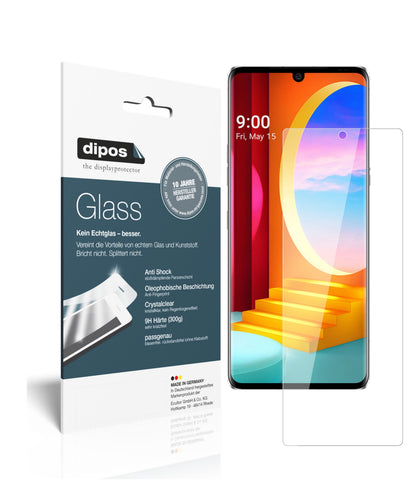 Klare Displayschutzfolie von dipos passend für LG Velvet 4G, 9H kratzfest und blasenfrei montiert