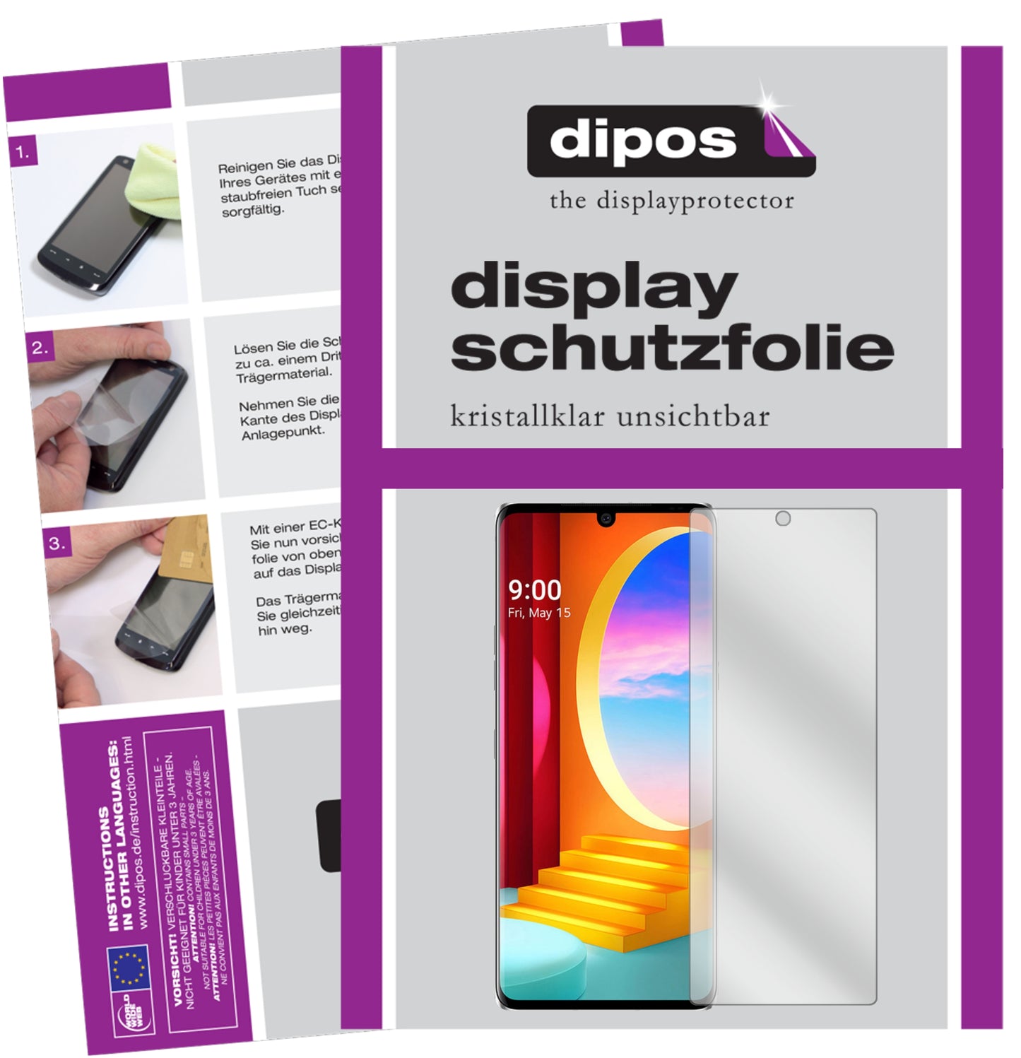 Kristallklare, dünne Schutzfolie: Kratzfest & passgenau für LG-Velvet 5G