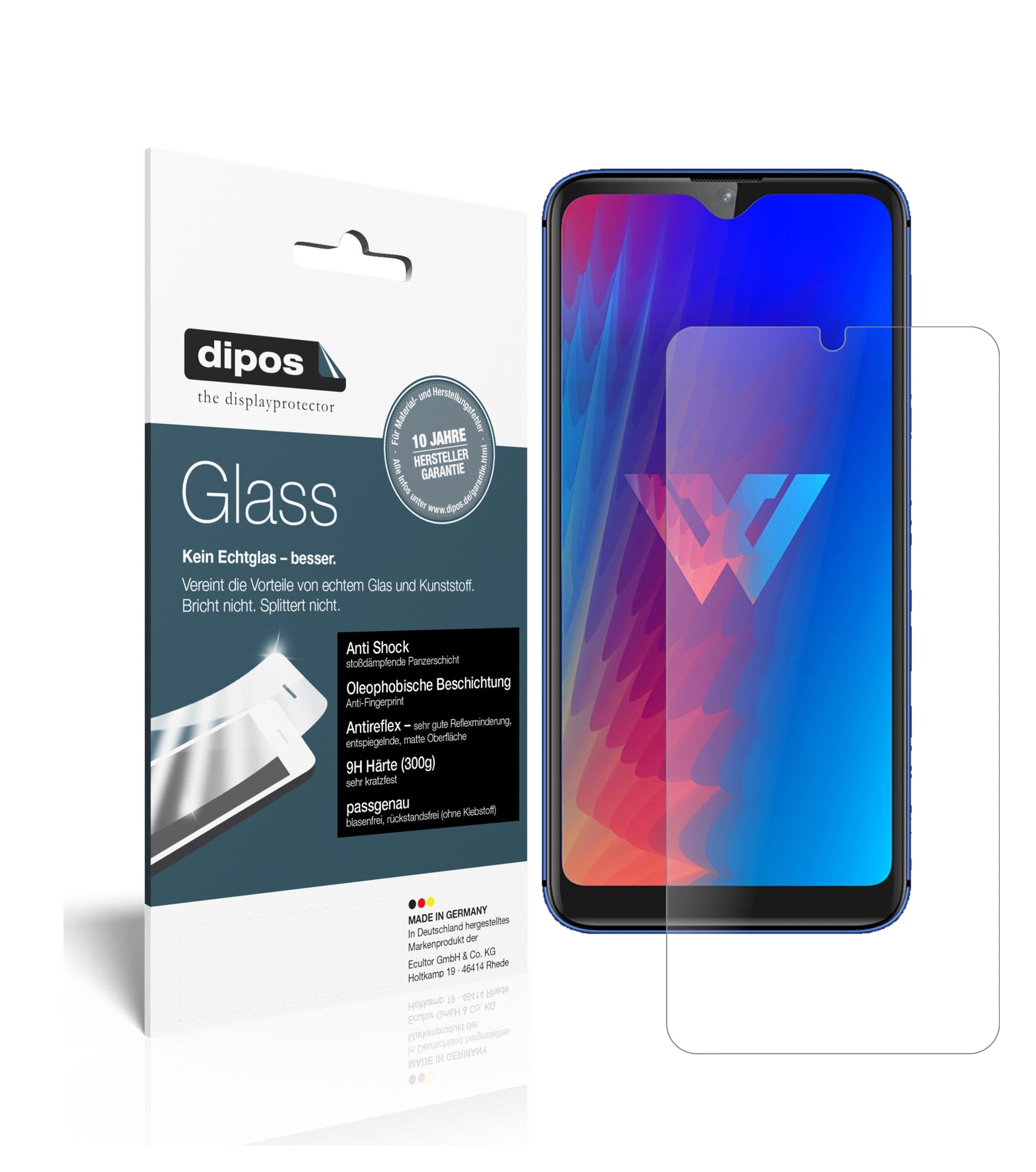 Matte Displayschutzfolie von dipos passend für LG W30, 9H kratzfest und blasenfrei montiert