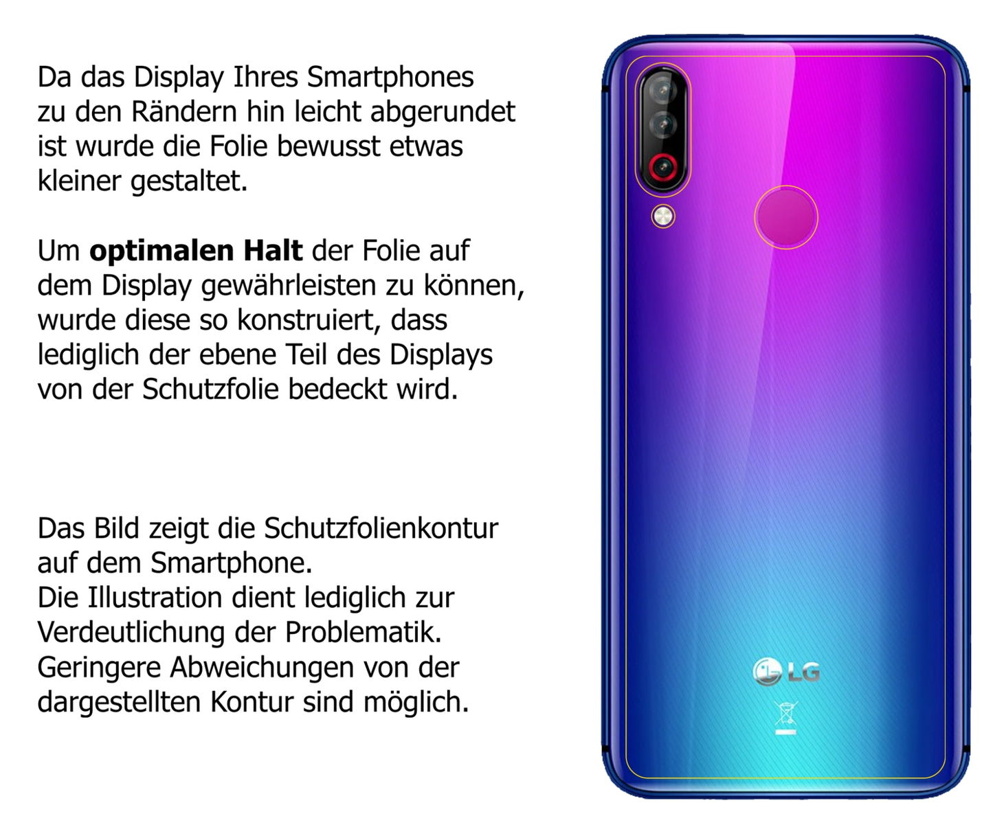 Schutzfolie mit optimaler Passform, zur Verwendung mit Hüllen geeignet