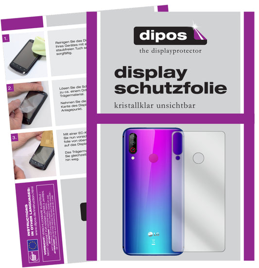 Klare Displayschutzfolie von dipos passend für LG W30 Rückseite, präziser Zuschnitt und blasenfrei montiert