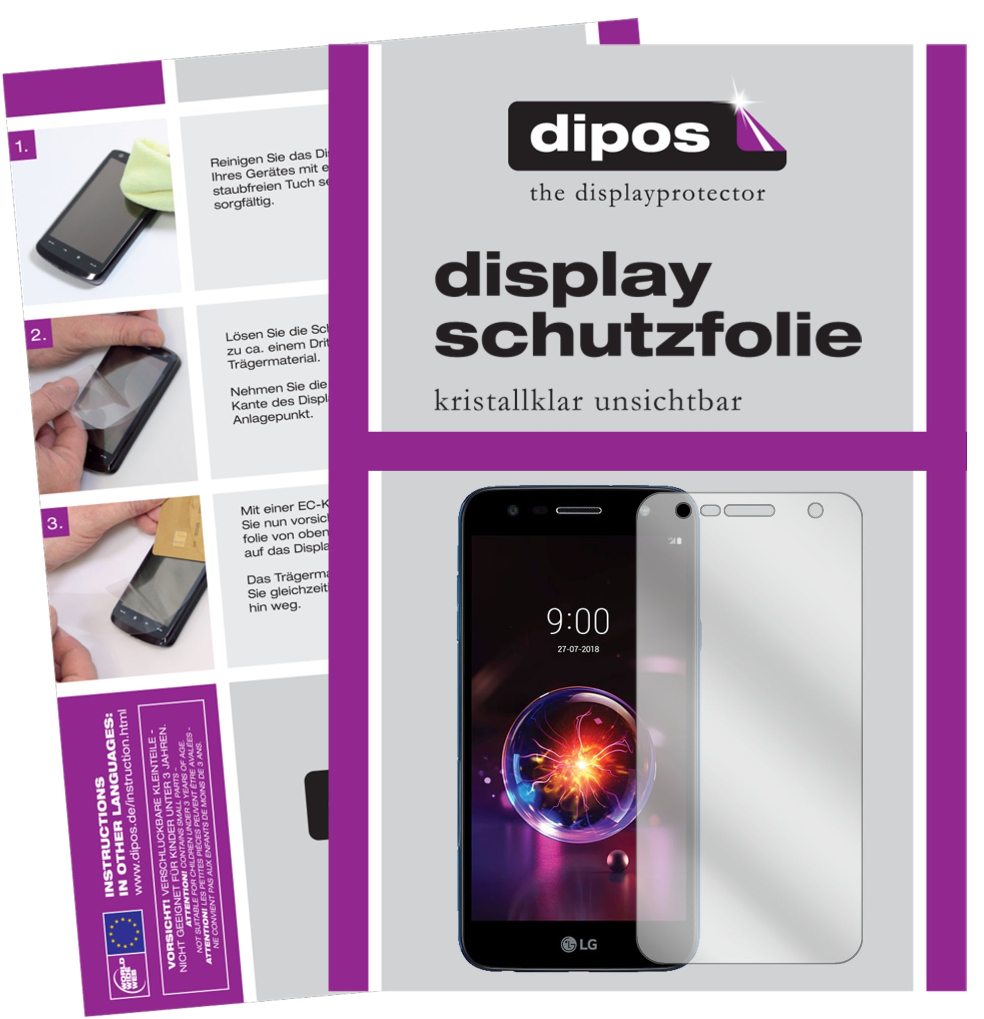 Kristallklare, dünne Schutzfolie: Kratzfest & passgenau für LG-X power 3