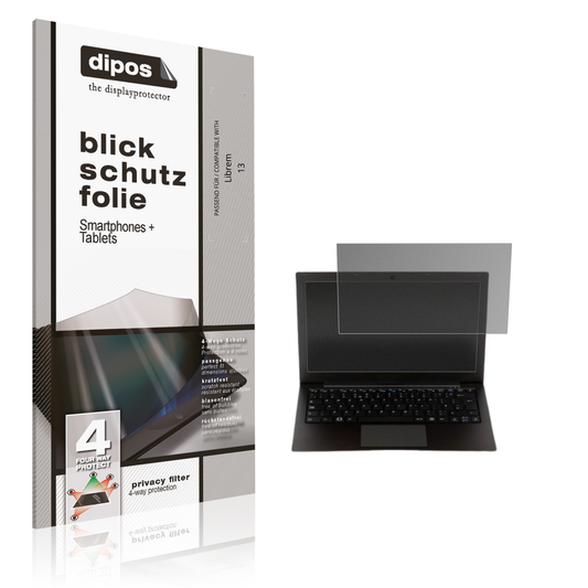 Blickschutzfolie von dipos passend für librem13, präziser Zuschnitt und blasenfrei montiert