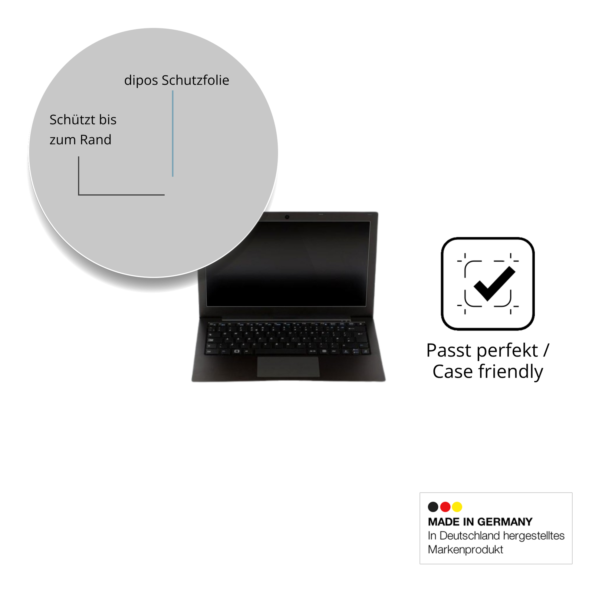 Besonders flexibler Displayschutz mit Anti-Shock-Schicht im Materialmix