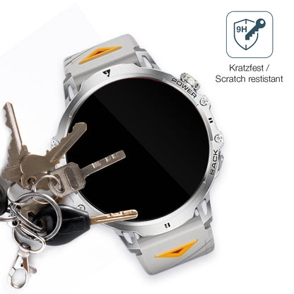 dipos Displayschutz für Lige Militär 1.85 Zoll Fitnessuhr, transparente Oberfläche, perfekte Passform auch für die Rundungen