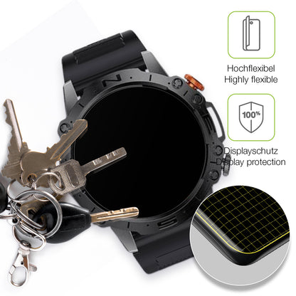 dipos Displayschutz für LIGE Smart Sports Watch I10, transparente Oberfläche, perfekte Passform auch für die Rundungen