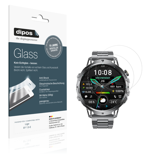 Klare Displayschutzfolie von dipos passend für ligeef 13-e, 9H kratzfest und blasenfrei montiert