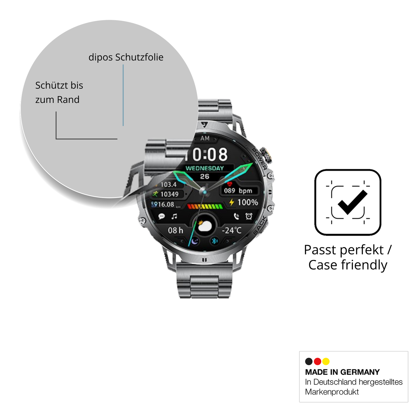 Besonders flexibler Displayschutz mit Anti-Shock-Schicht im Materialmix