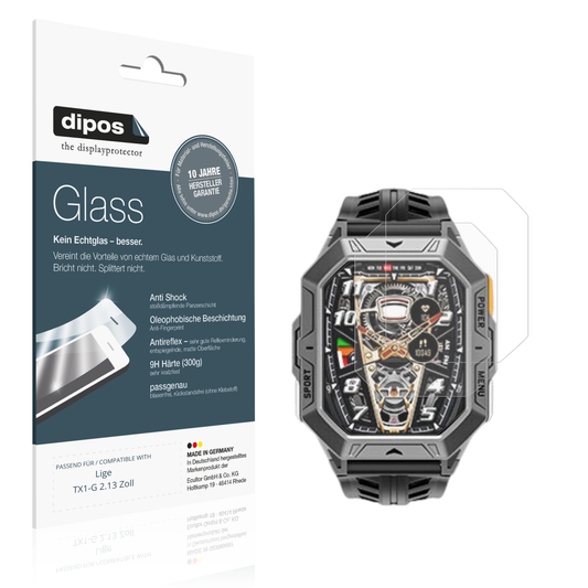 Matte Displayschutzfolie von dipos passend für ligetx1-g 2.13 zoll, 9H kratzfest und blasenfrei montiert