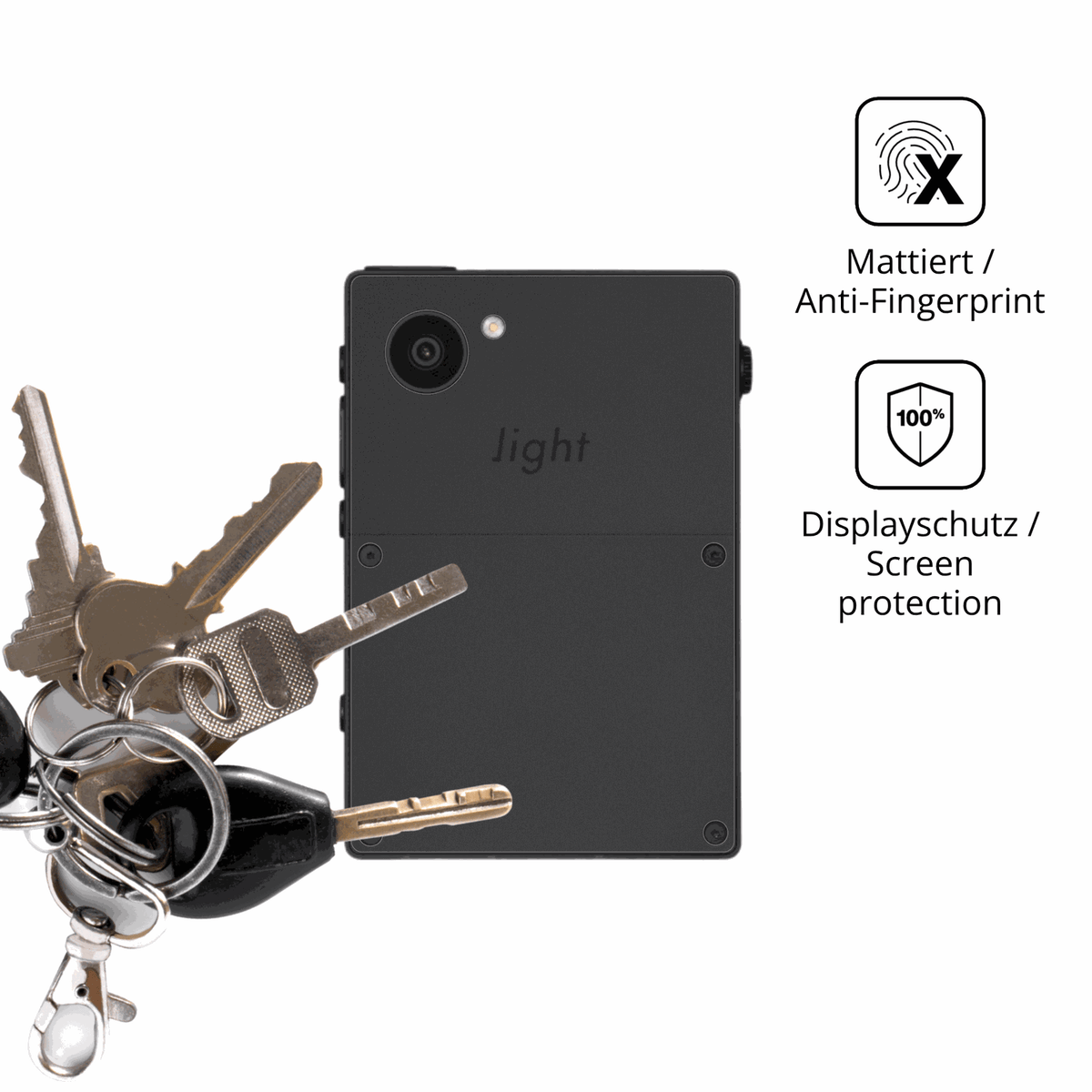 dipos Displayschutz für Light Phone 3 Rückseite, mattierte Oberfläche, Blickschutzfilter und perfekter Passform