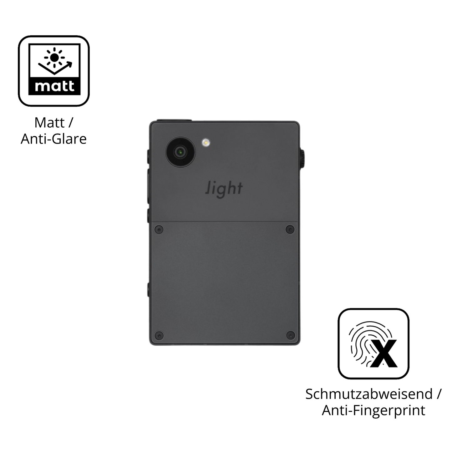 4x Schutzfolie matt für Light Phone 3 Rückseite Display-Schutzfolie