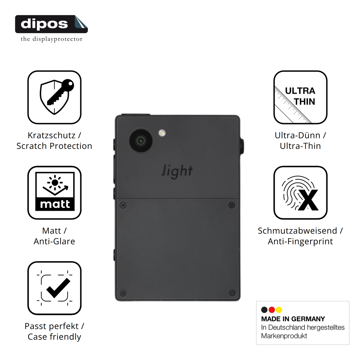 4x Schutzfolie matt für Light Phone 3 Rückseite Display-Schutzfolie