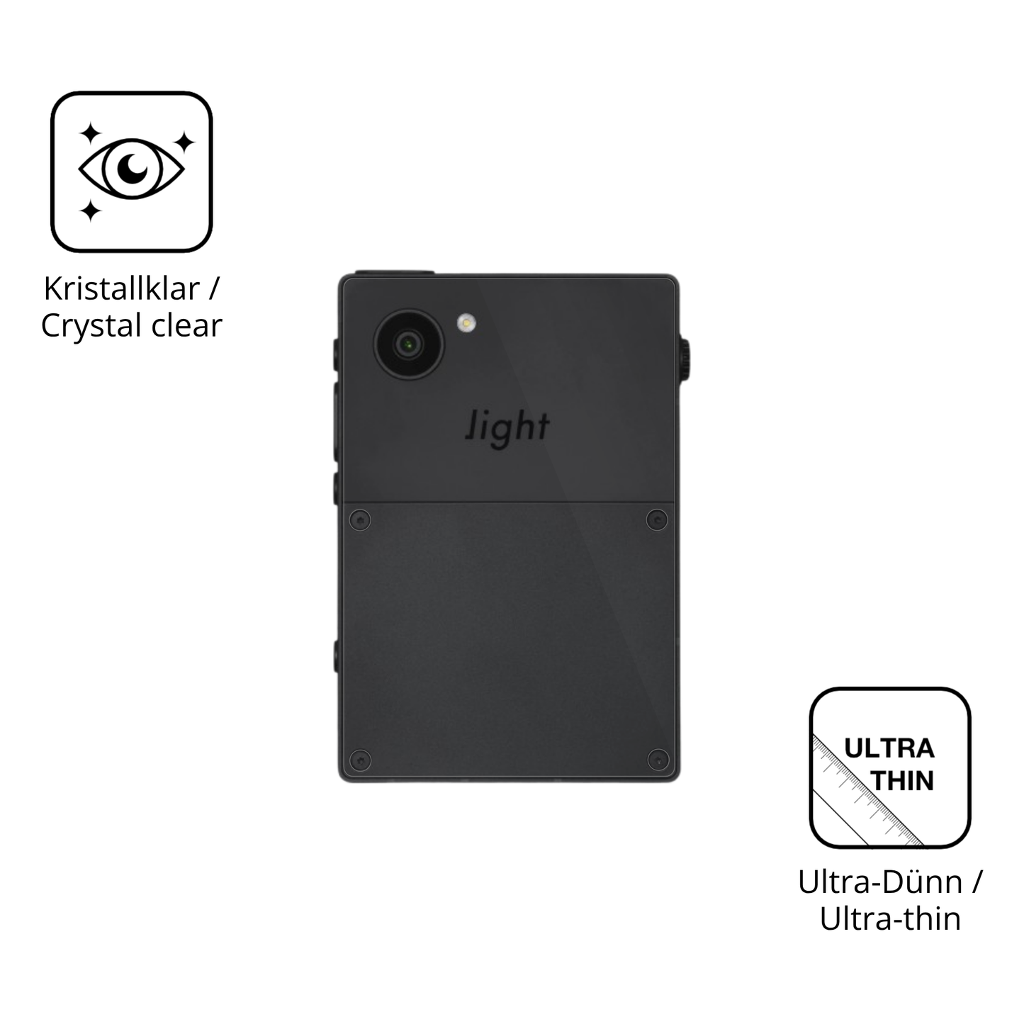 4x Schutzfolie klar für Light Phone 3 Rückseite Display-Schutzfolie