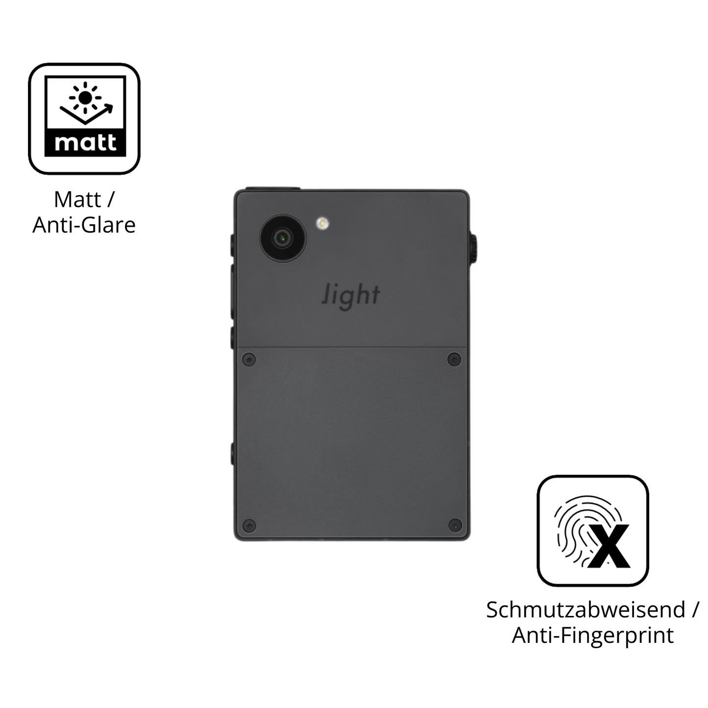 2x Screen Protector for Light Phone 3 Rückseite matte Flexible Glass 9H dipos