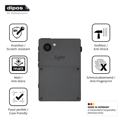 2x Screen Protector for Light Phone 3 Rückseite matte Flexible Glass 9H dipos