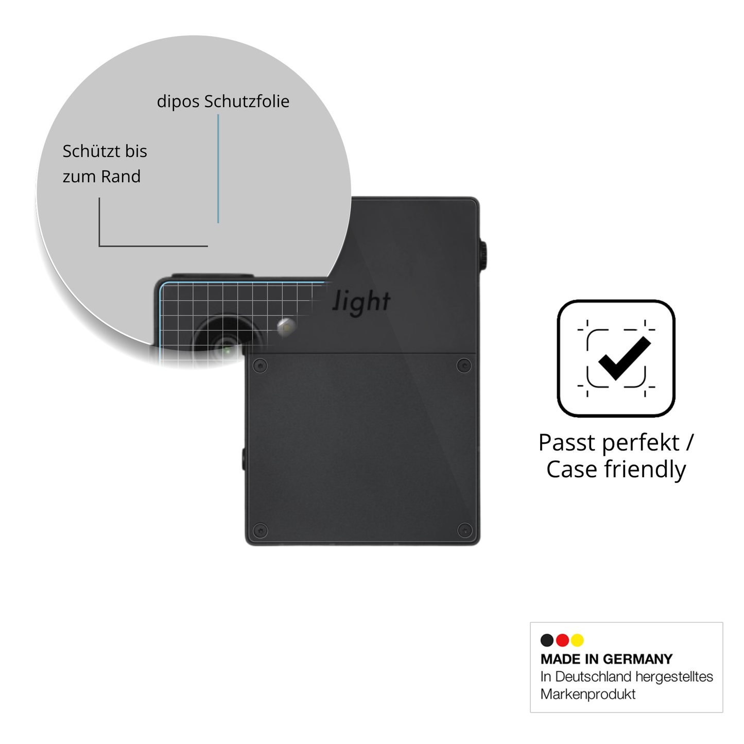 2x Screen Protector for Light Phone 3 Rückseite matte Flexible Glass 9H dipos