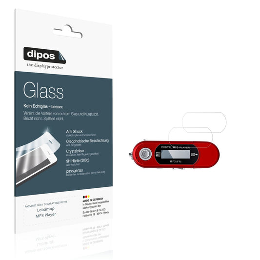 2x Screen Protector for Lobamop MP3 Player Flexible Glass 9H dipos