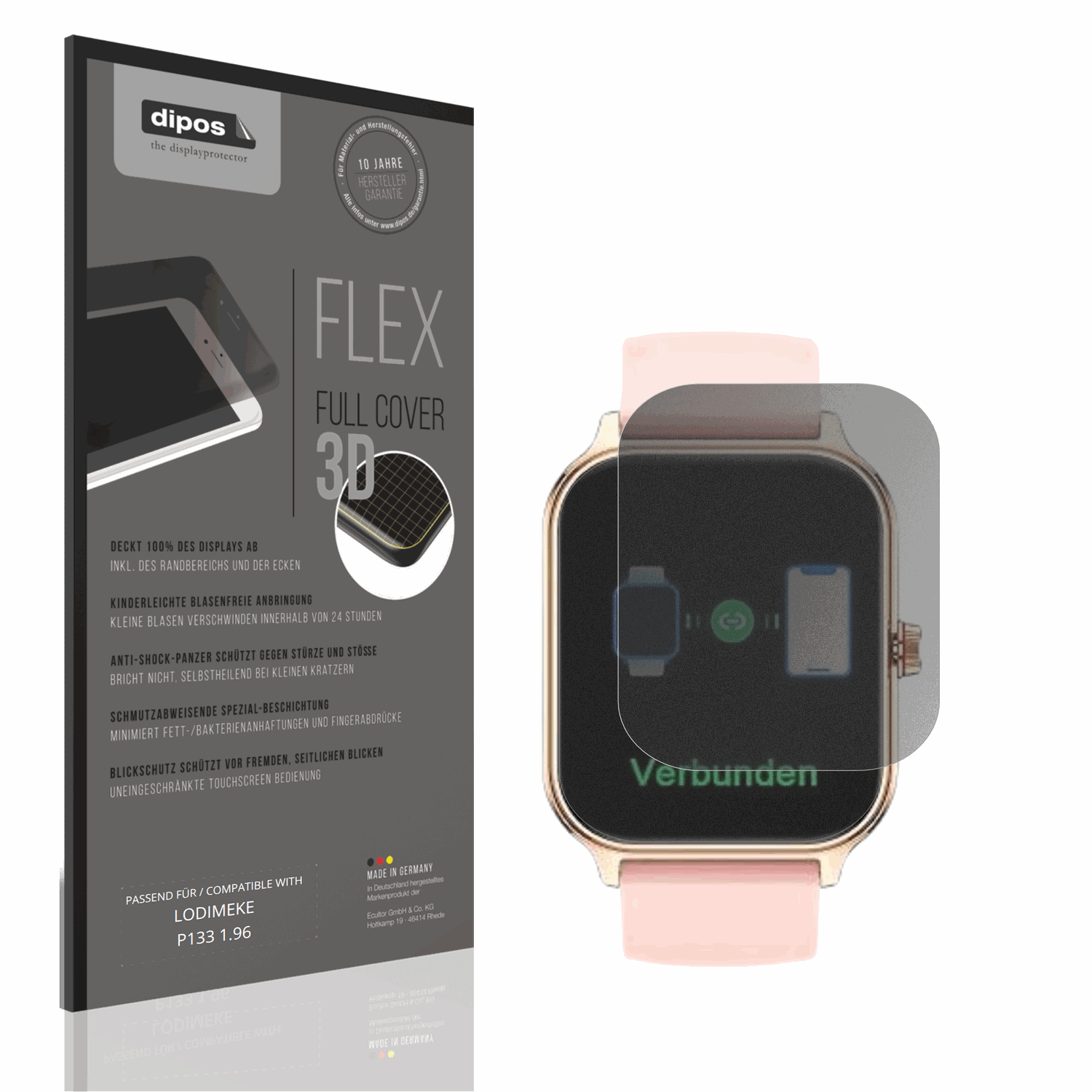 Blickschutzfolie von dipos passend für LODIMEKE P133 1.96, 100% Displayabdeckung und blasenfreie Montage