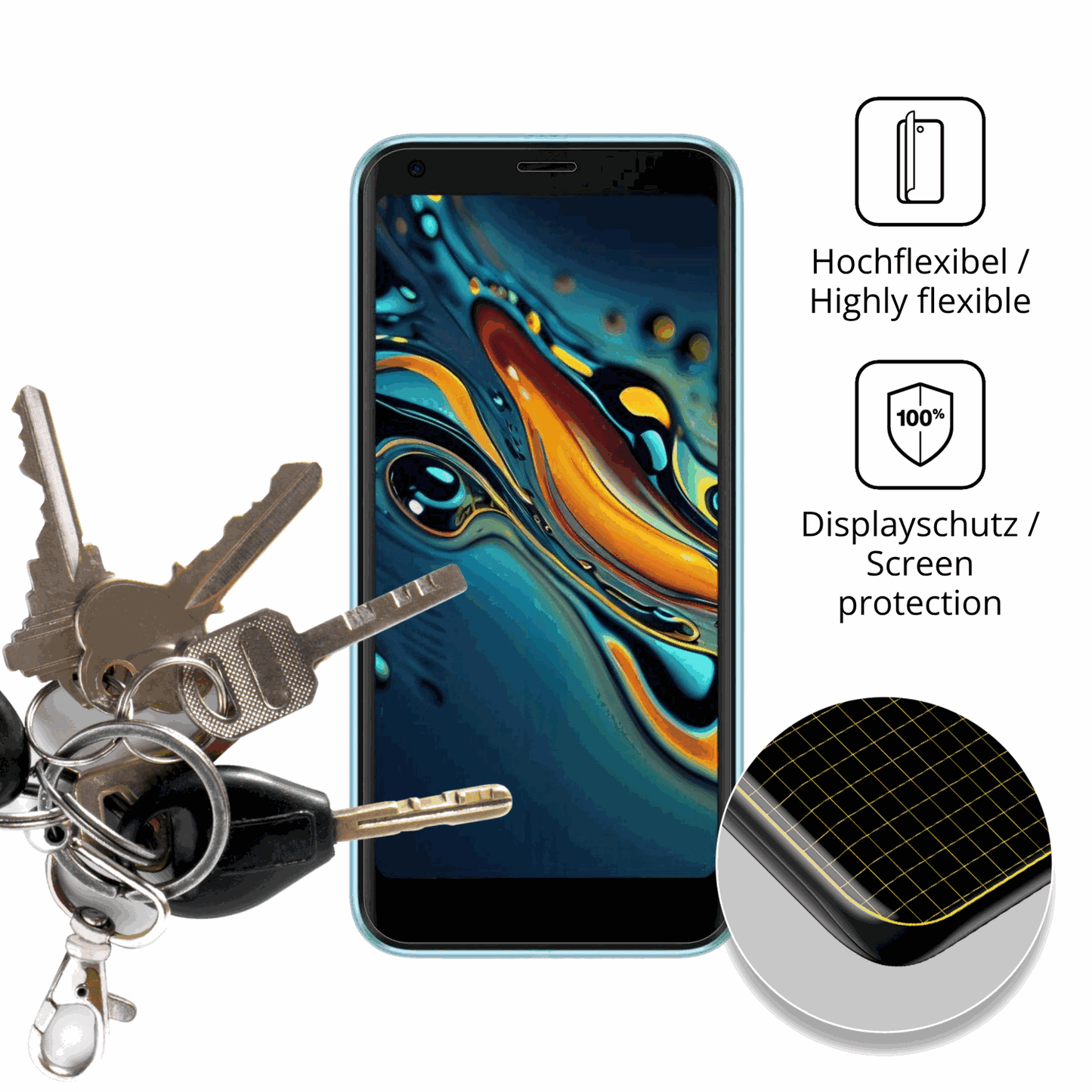 dipos Displayschutz f�r Logicom Five Pro 32, transparente Oberfl�che, geringe Dicke und perfekte Passform