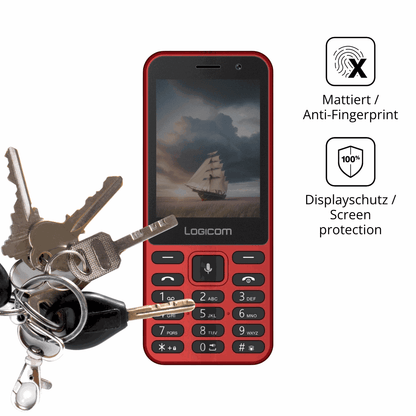 dipos Displayschutz für Logicom Kay 284, mattierte Oberfläche, Blickschutzfilter und perfekter Passform