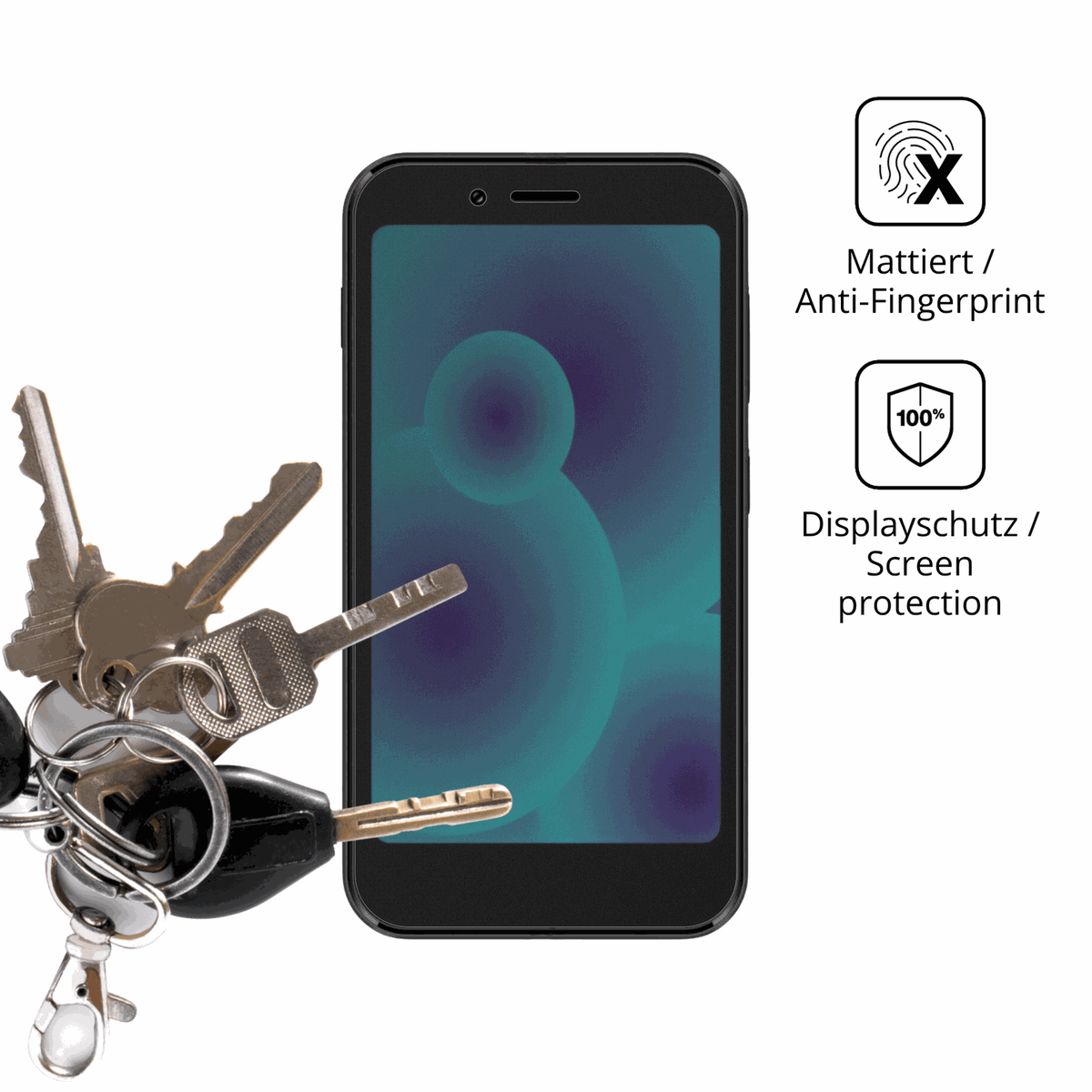 dipos Displayschutz für Logicom Link, mattierte Oberfläche, Blickschutzfilter und perfekter Passform