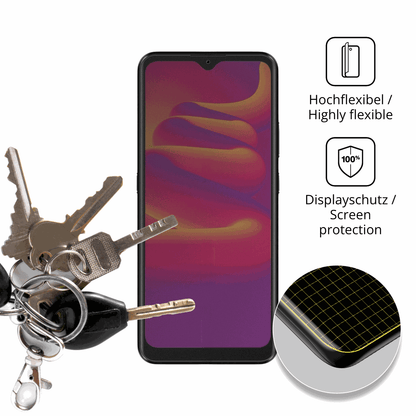 dipos Displayschutz für Logicom Luma, mit Blickschutzfilter und perfekter Passform auch für die Rundungen