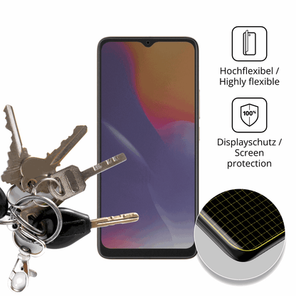 dipos Displayschutz für Logicom Lunar Pro, mit Blickschutzfilter und perfekter Passform auch für die Rundungen