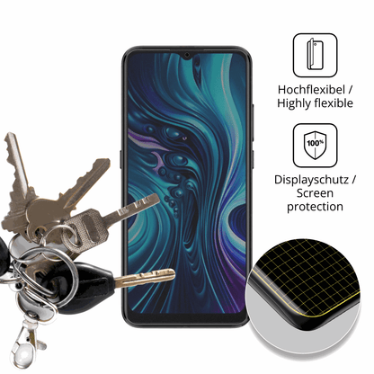 dipos Displayschutz für Logicom Onix, mit Blickschutzfilter und perfekter Passform auch für die Rundungen