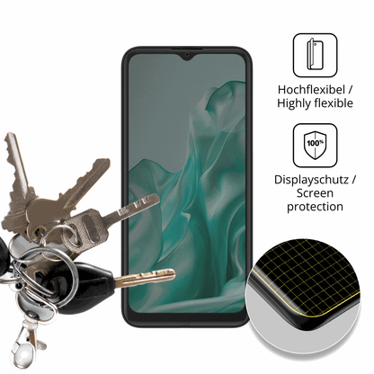 dipos Displayschutz für Logicom Sense, mit Blickschutzfilter und perfekter Passform auch für die Rundungen