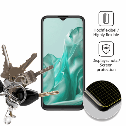 dipos Displayschutz für Logicom Sense, transparente Oberfläche, perfekte Passform auch für die Rundungen
