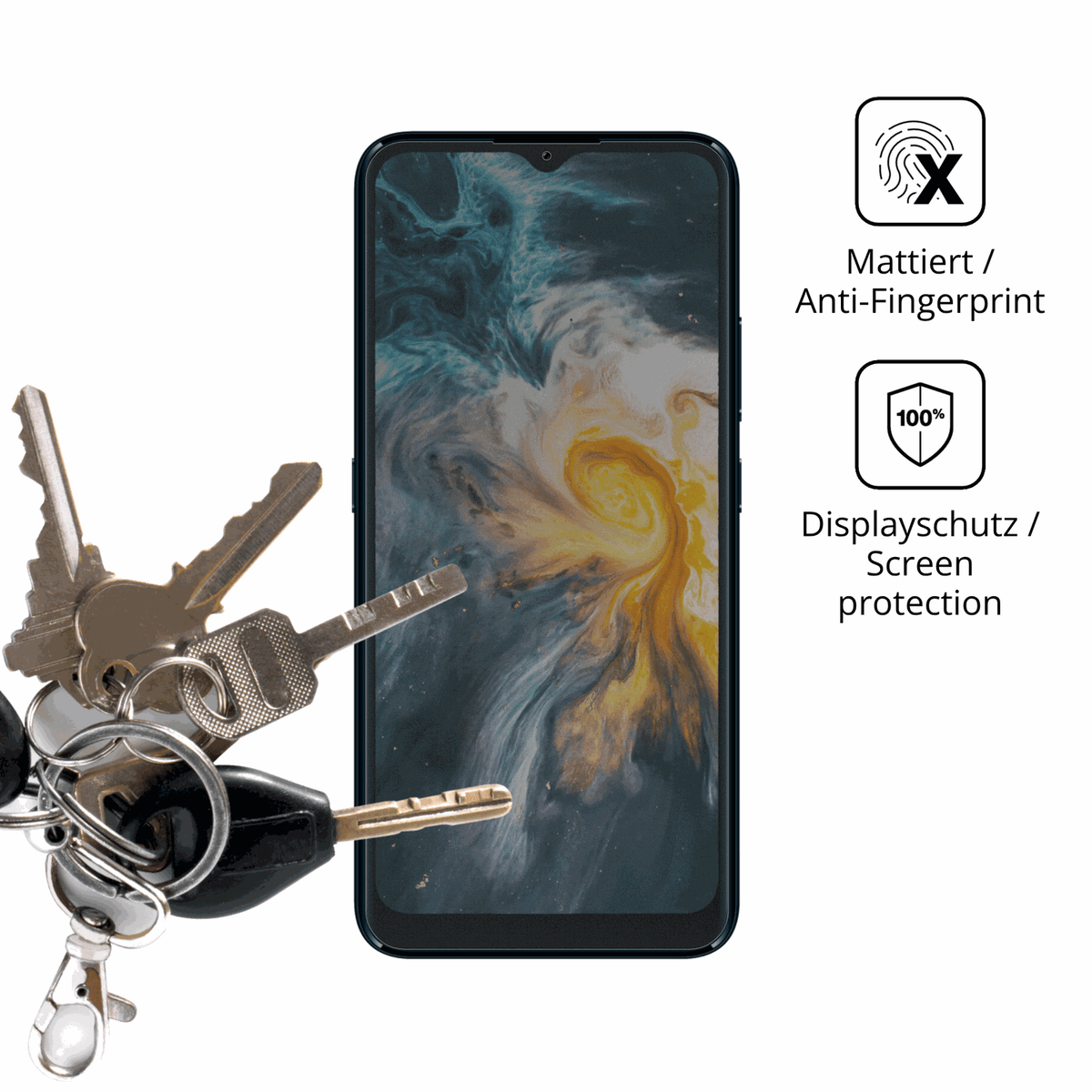 dipos Displayschutz für Logicom Solar Pro, mattierte Oberfläche, Blickschutzfilter und perfekter Passform