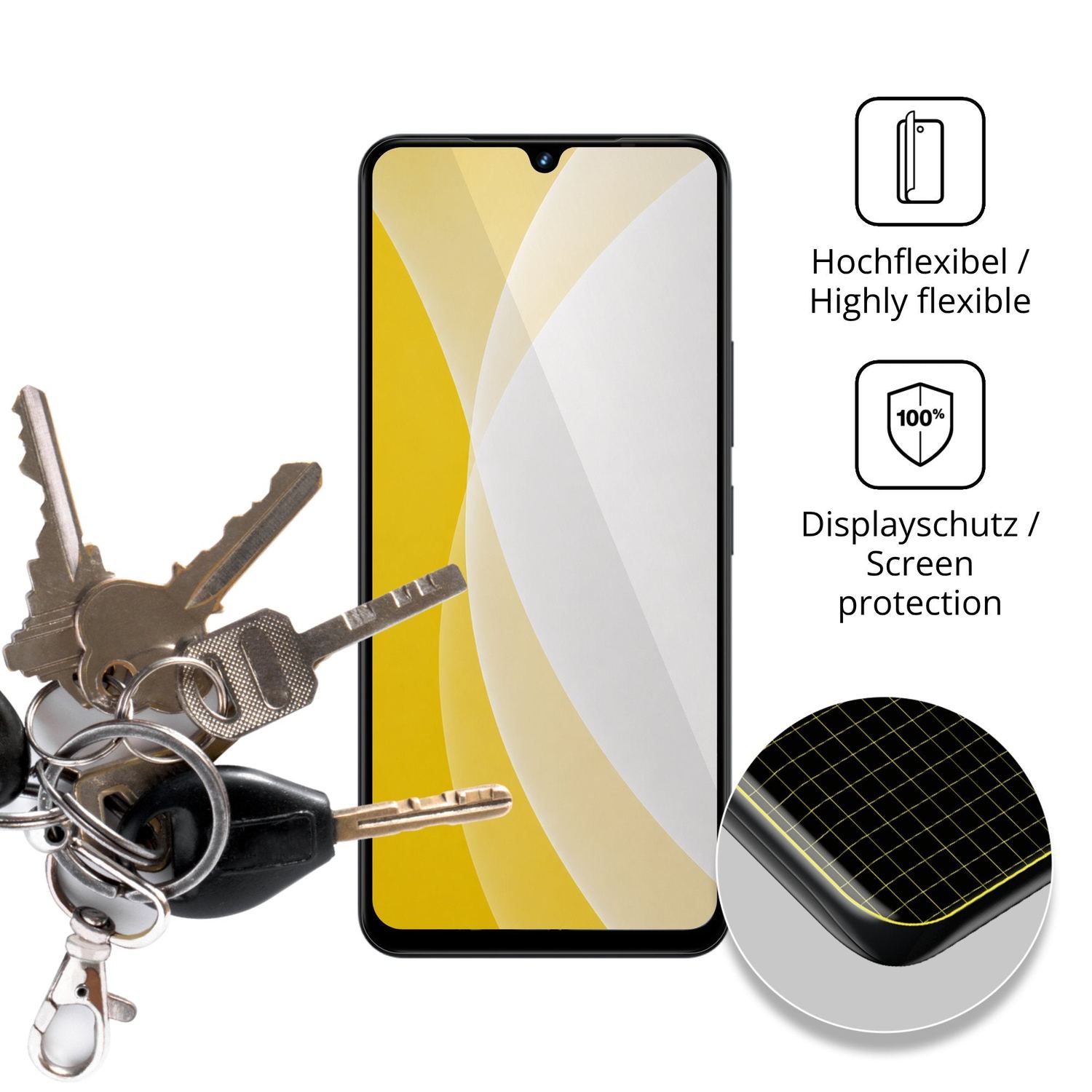 dipos Displayschutz für Logicom Vision X3 Max, transparente Oberfläche, geringe Dicke und perfekte Passform