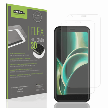 Matte Displayschutzfolie von dipos passend für Logicom Five Pro, 100% Displayabdeckung und blasenfreie Montage
