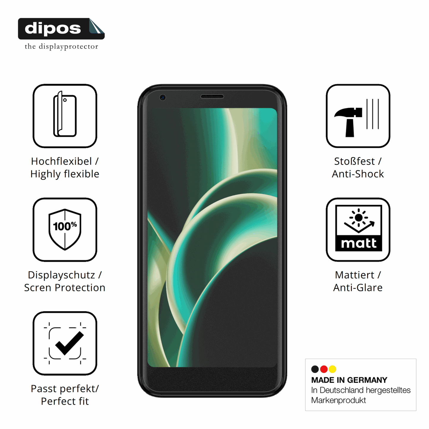 Displayschutz hergestellt in Deutschland, höchste Qualität made in Germany