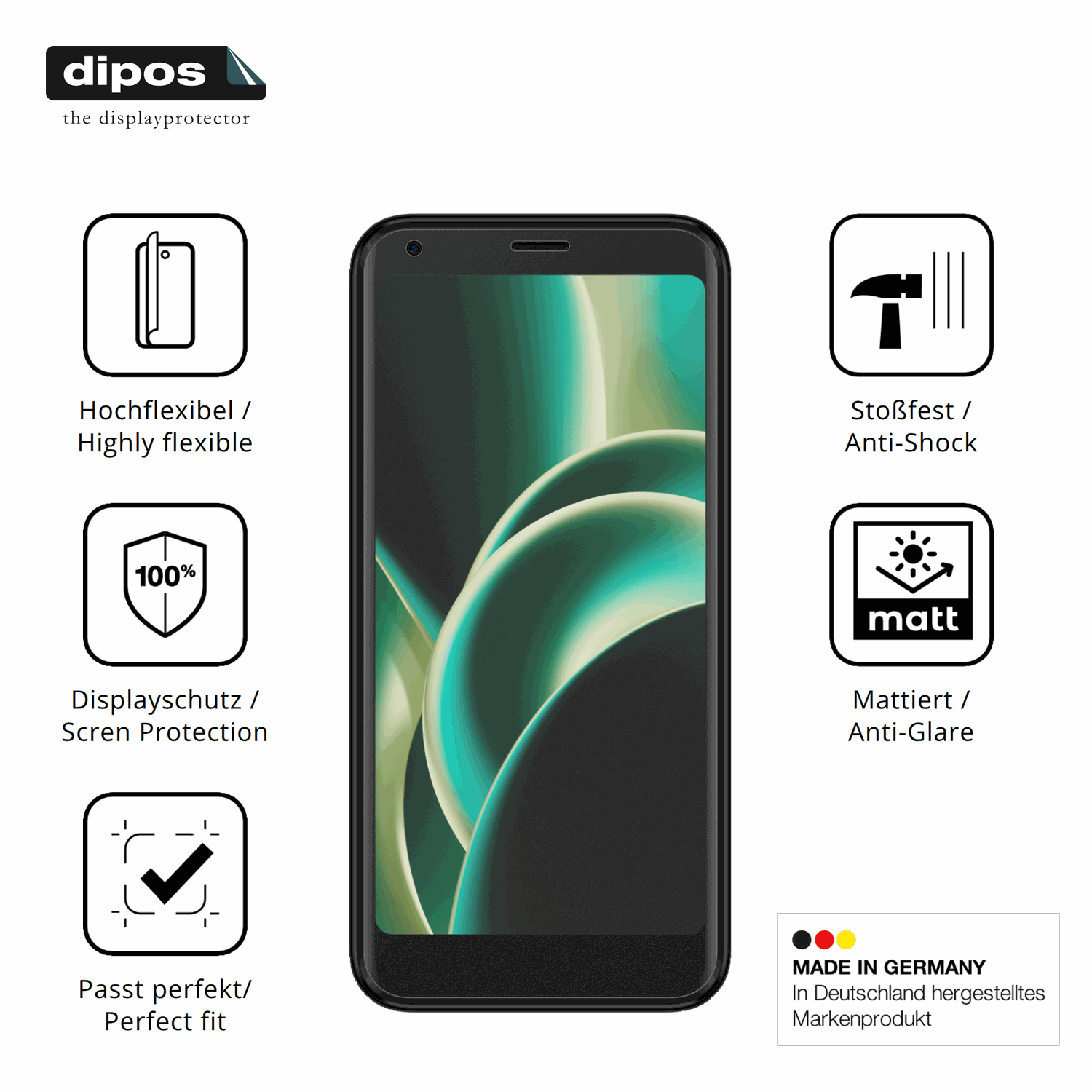 Displayschutz hergestellt in Deutschland, höchste Qualität made in Germany