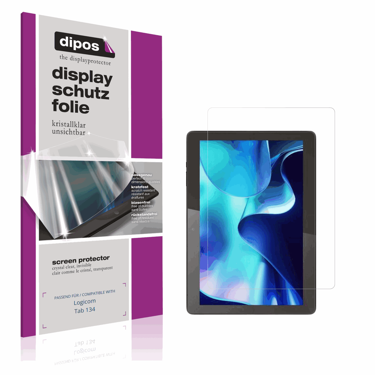 2x Screen Protector for Logicom Tab 134 Protection Crystal Clear dipos